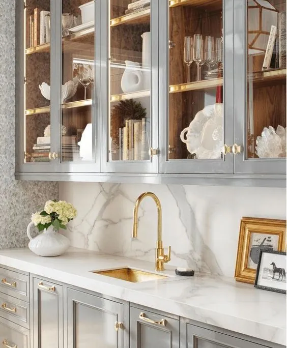 12090 gold and white kitchen