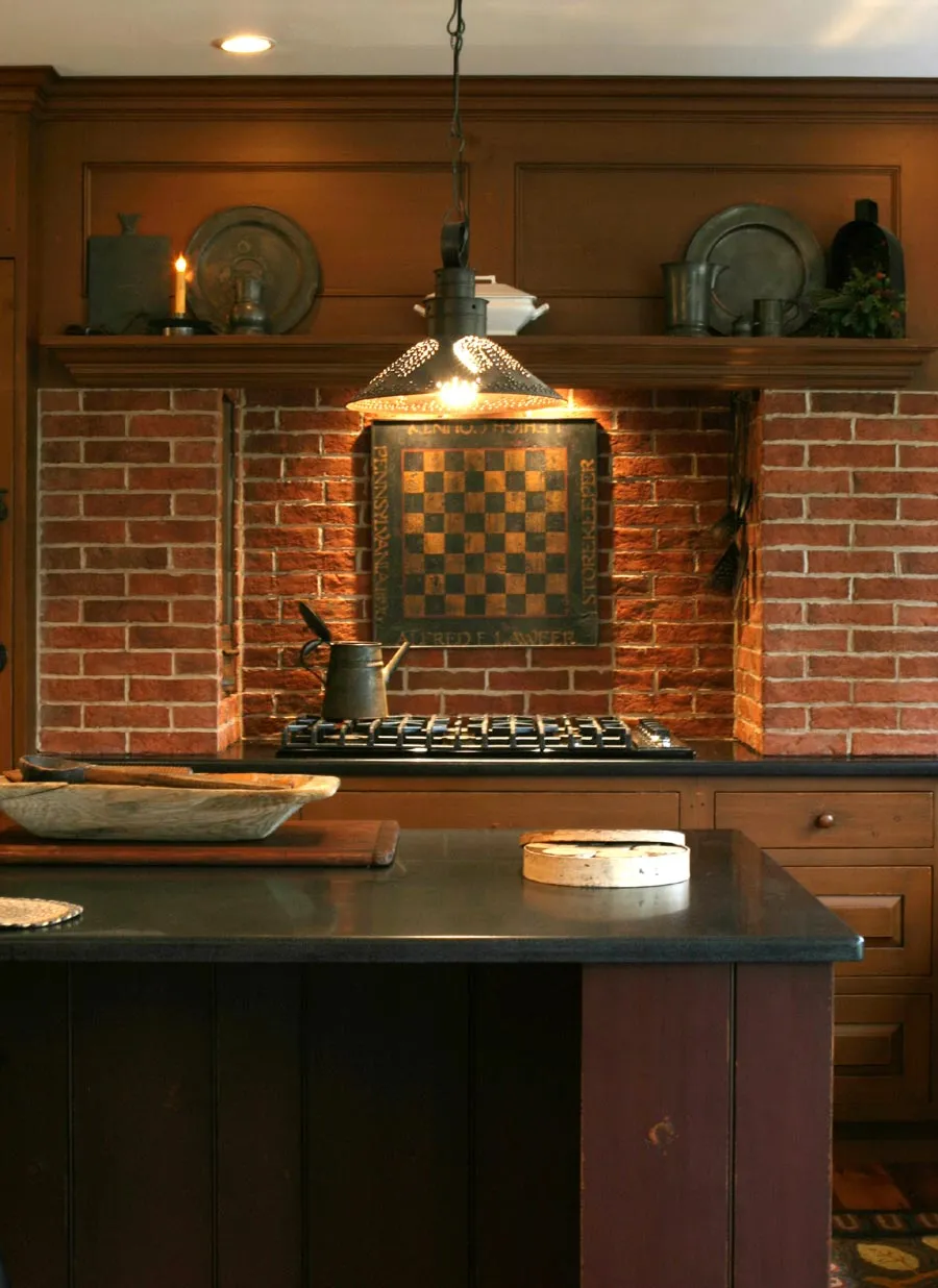 12127 rustic red kitchen image 3