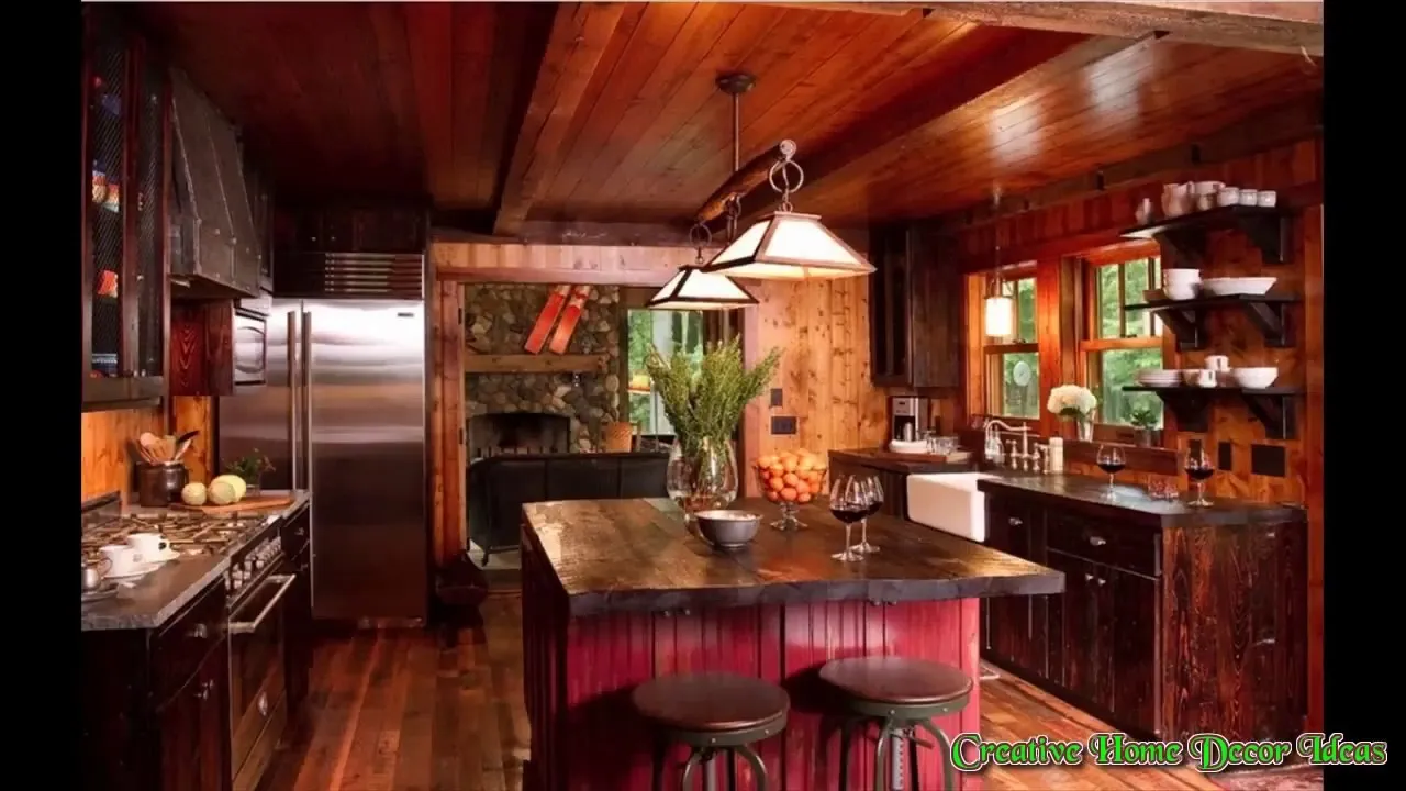 12173 rustic red kitchen overview
