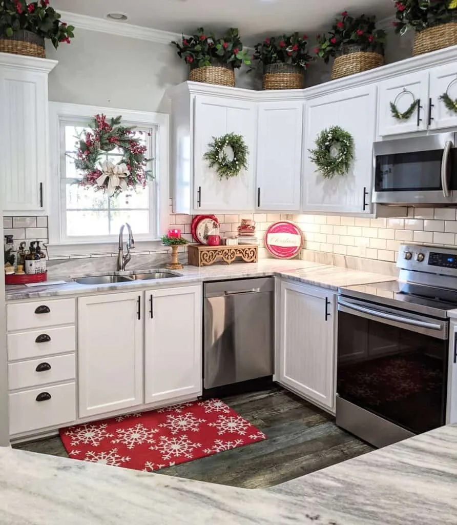 12192 red kitchen cabinets