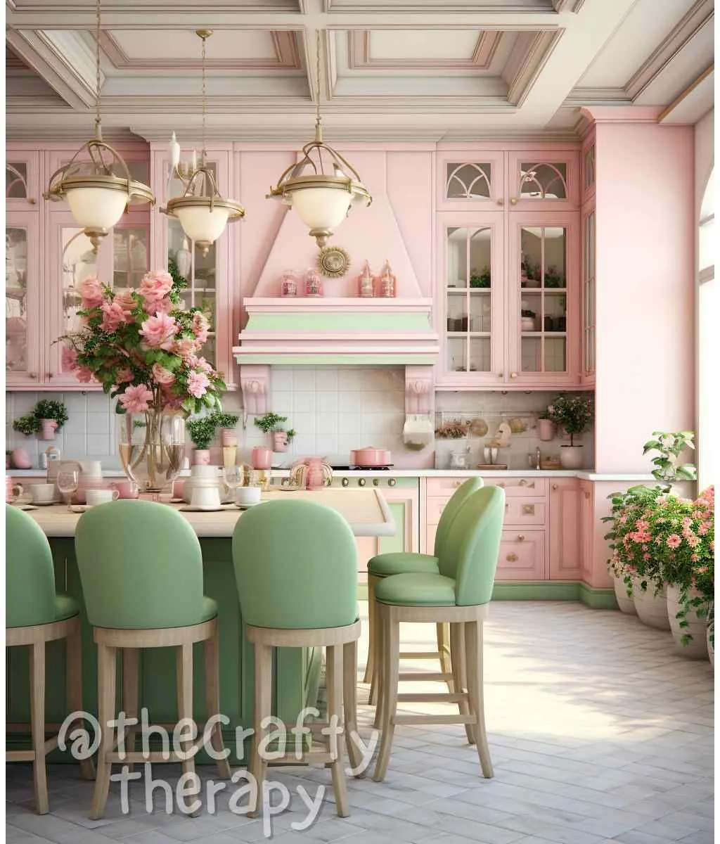 12223 green and pink kitchen intro